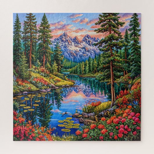 Trillend berglandschap met reflectie legpuzzel (Verticaal)