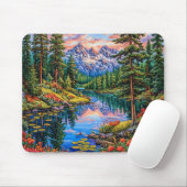 Trillend berglandschap met reflectie muismat (Met muis)