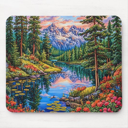 Trillend berglandschap met reflectie muismat (Voorkant)