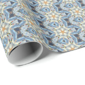 trillend blauw geometrisch patroonpapier cadeaupapier (Rol Hoek)