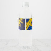 Trillend Chaotisch Neon Synthwave Abstract Licht Waterfles Etiket (Achterkant)