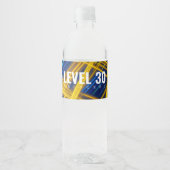 Trillend Chaotisch Neon Synthwave Abstract Licht Waterfles Etiket (Voorkant)