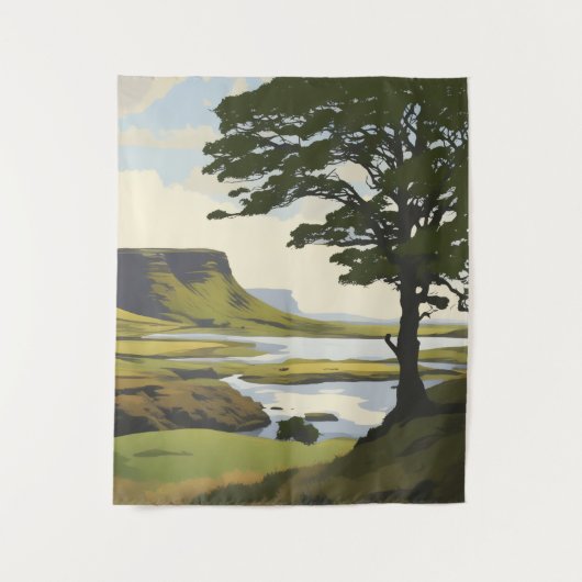 Trillend dal en rivierlandschap wandkleed (Voorkant)