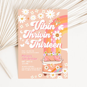 Trillend, florerend en dertien groovy 13e verjaard kaart