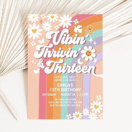 Trillend, florerend en dertien hippie 70's verjaar kaart