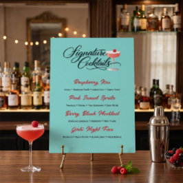 Trillend frambozen cocktail menubord poster