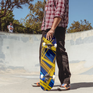 Trillend Geel Blauw Beweging Licht Stedelijk Abstr Persoonlijk Skateboard