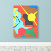 Trillend Geel Vlak Abstracte Kunstprint Canvas Afdruk (Insitu (Houten vloer))