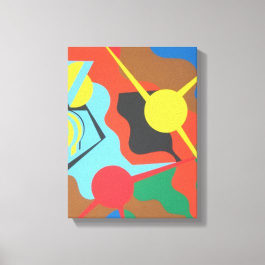 Trillend Geel Vlak Abstracte Kunstprint Canvas Afdruk (Voorkant)