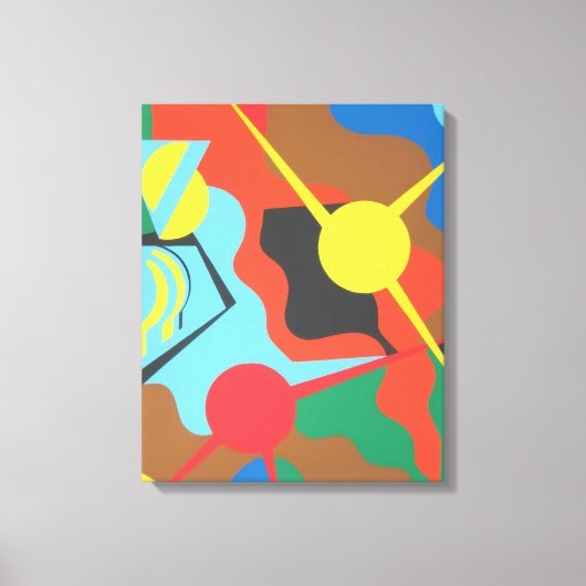 Trillend Geel Vlak Abstracte Kunstprint Canvas Afdruk (Voorkant)