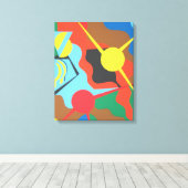 Trillend Geel Vlak Abstracte Kunstprint Canvas Afdruk (Insitu (Houten vloer))