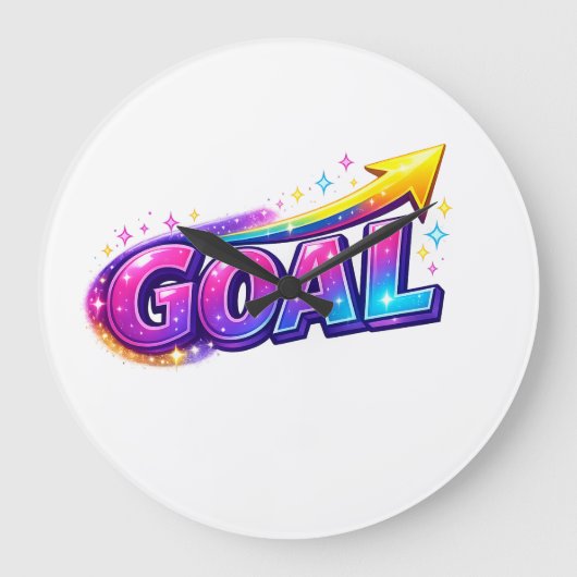 Trillend GOAL Wandklok – Succes Door Tijd (Voorkant)