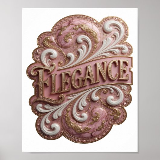 Trillend Goud ELEGANTIE Sloganontwerp Poster (Voorkant)