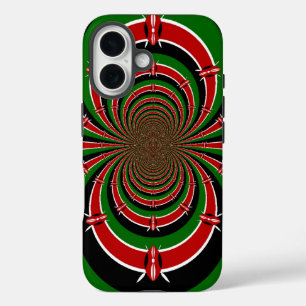 Trillend Kenia Visie Gespiegelde Keniaanse Vlag iPhone 16 Hoesje