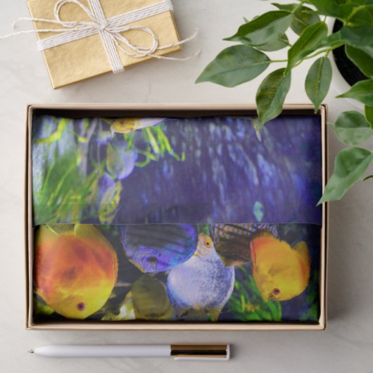 Trillend kleurig aquatisch tropisch Zee vis Tissuepapier (Geschenk)