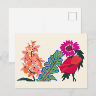Trillend Maximalistisch Boho Bloemenkunst Tuin Kun Briefkaart