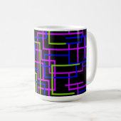 Trillend Neon Raster Koffiemok (Voorkant rechts)