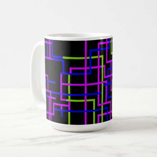 Trillend Neon Raster Koffiemok (Voorkant links)