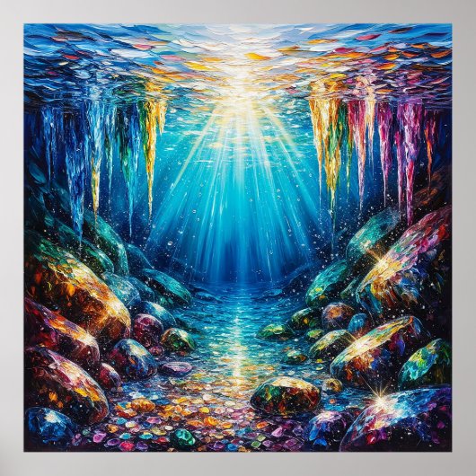 Trillend onderwaterlandschap met schitterende kleu poster (Voorkant)