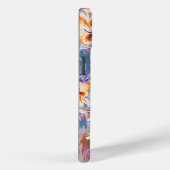 Trillend Oranje en Blauw Abstract Bloemend iPhoneH Case-Mate iPhone Case (Achterkant / Rechts)