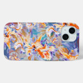Trillend Oranje en Blauw Abstract Bloemend iPhoneH Case-Mate iPhone Case (Achterkant (horizontaal))