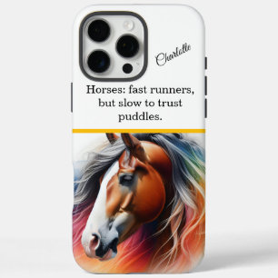 Trillend paard met manen - AI-kunst iPhone 16 Pro Max Hoesje