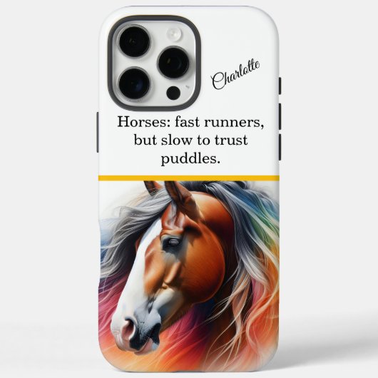 Trillend paard met manen - AI-kunst Case-Mate iPhone Case (Achterkant)