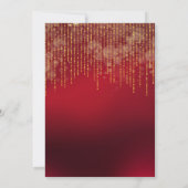 Trillend rood en goud blad ELEGANT TROUWEN Kaart (Achterkant)