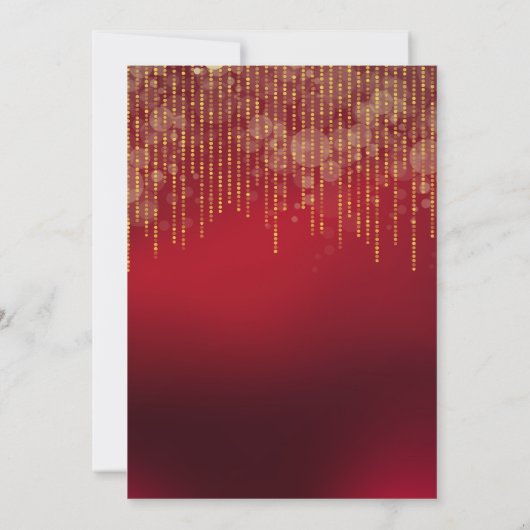 Trillend rood en goud blad ELEGANT TROUWEN Kaart (Achterkant)