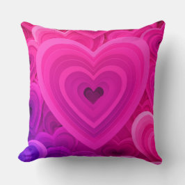 Trillend Roze Abstract Hart Worp Kussen – Modern