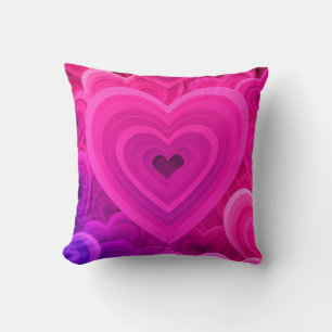 Trillend Roze Abstract Hart Worpkussen – Modern Kussen