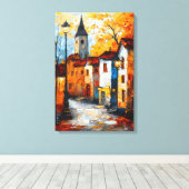 Trillend stadslandschap canvas afdruk (Insitu (Houten vloer))