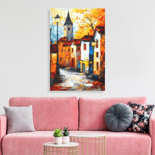 Trillend stadslandschap canvas afdruk (Insitu (Woonkamer))