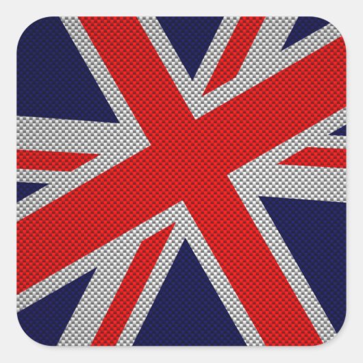 Trillend Union Jack op de Druk van de Stijl van de Vierkante Sticker (Voorkant)