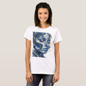 Trillend Zilver ABSTRACTE KUNST Statement Ontwerp T-shirt (Voorkant volledig)