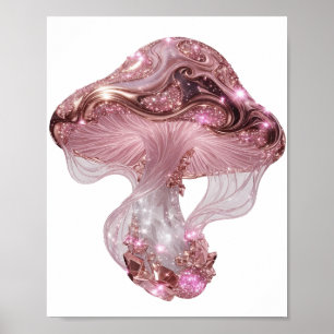 Trillend Zilver GLINSTEREND ROZE PADDENSTOEL Poster