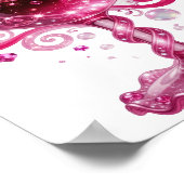 Trillend Zilver ROZE WIJN GLAS Print (Hoek)