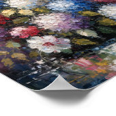 Trillend Zomer Hydrangea Boeket Zware Impasto Olie Poster (Hoek)