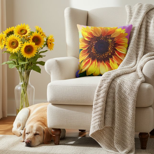 Trillend Zonnebloem Accentkussen Kussen (Sunflower pillow for your home!)