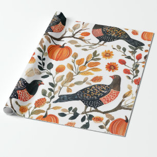 Trillende Aardse Aquarel Vogels - Boheemse Flair Cadeaupapier