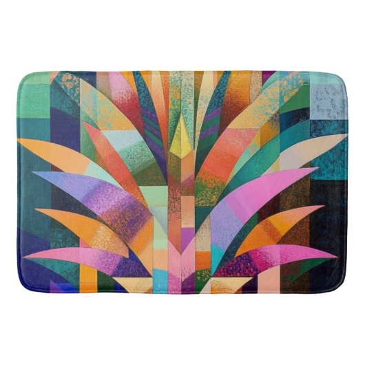 Trillende Abstracte Agave Badmat (Voorkant)