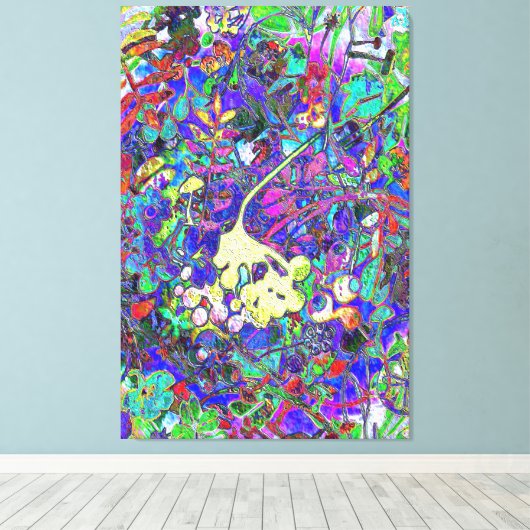 trillende abstracte floral 1 canvas afdruk (Insitu (Houten vloer))