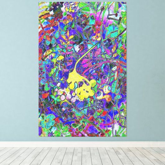 trillende abstracte floral 1 canvas afdruk (Insitu (Houten vloer))