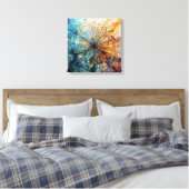 Trillende Alcohol Inkt Spinnenweb Abstracte Kunst Canvas Afdruk (Insitu (Slaapkamer))