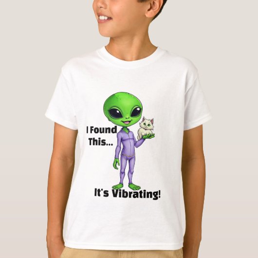 Trillende Alien Kat Shirt - Ik vond deze Grappige (Voorkant)