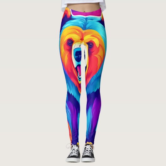 Trillende beer in de sneeuw leggings (Voorkant)