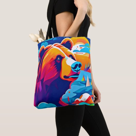 Trillende Beer, Maneschijn Scene Tote Bag (Dichtbij)