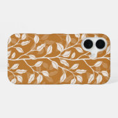 Trillende Blad Silhouet Klei Amber iPhone 16 Hoesje (Achterkant horizontaal)