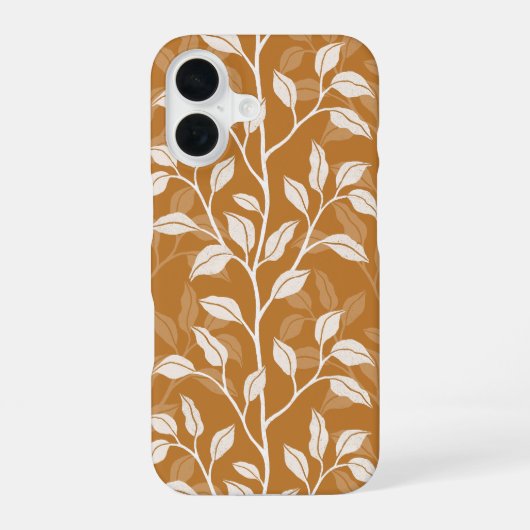 Trillende Blad Silhouet Klei Amber iPhone 16 Hoesje (Achterkant)