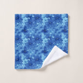Trillende Blauwe Aquarel Bloemenset Handdoeken (Wasdoekje)